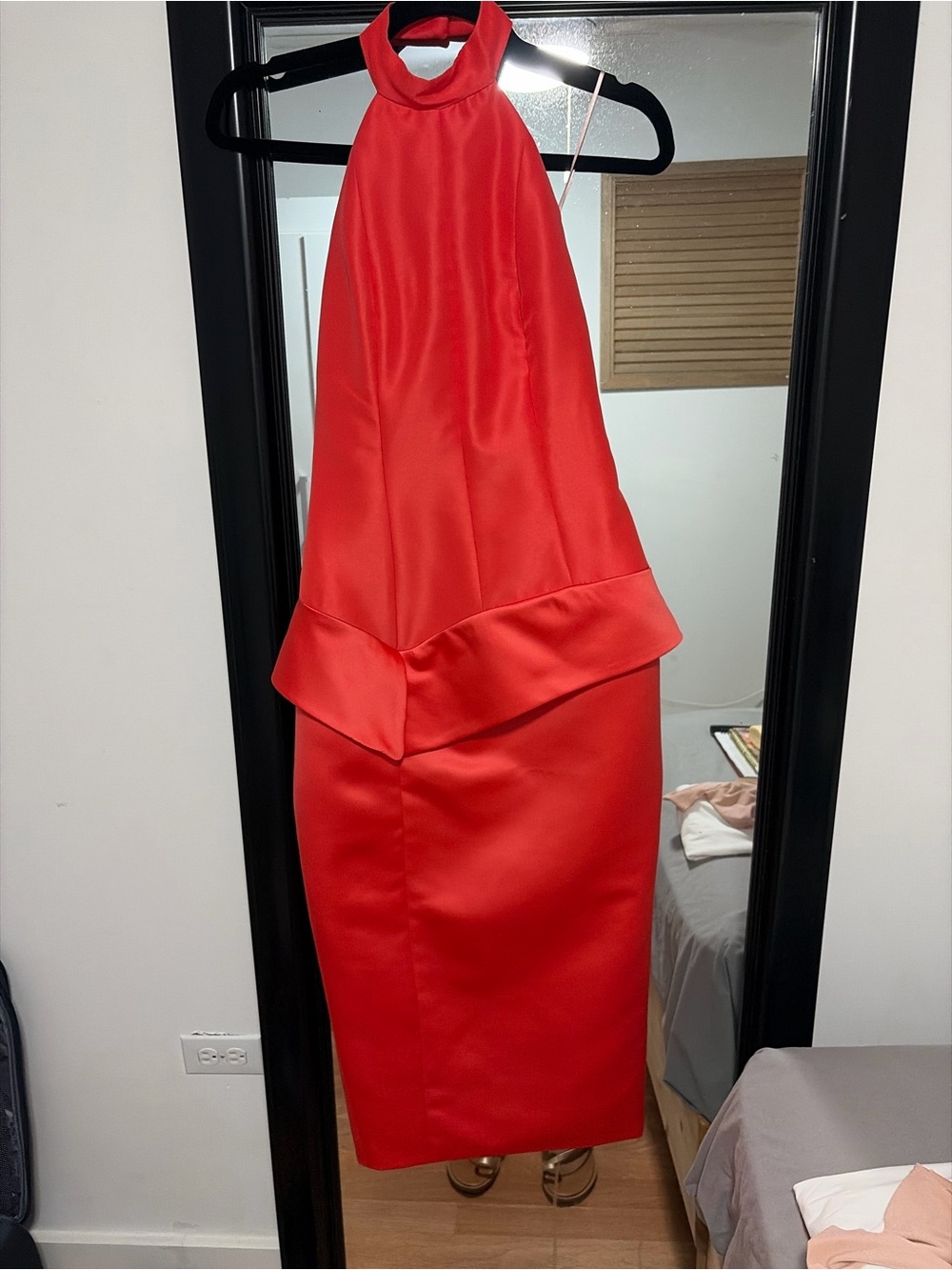 Red Halter Sheath Dress